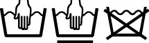 Care symbols for garments that cannot be used with this product